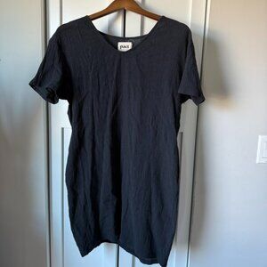 Pact 100% cotton short black dress with pockets